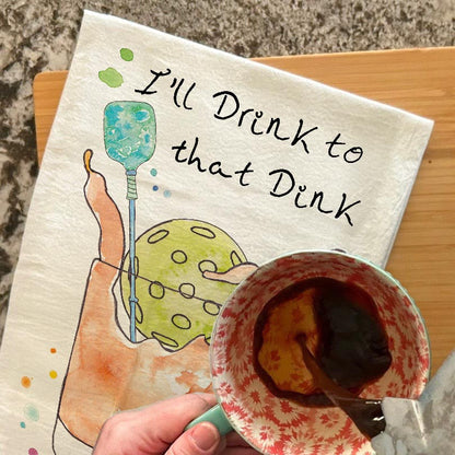Pickleball & Dinks Tea Towel – Sporty Humor Gift