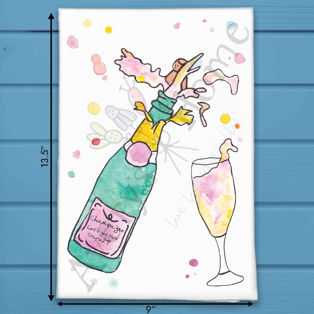 Champagne Party Tea Towel – Celebration Decor