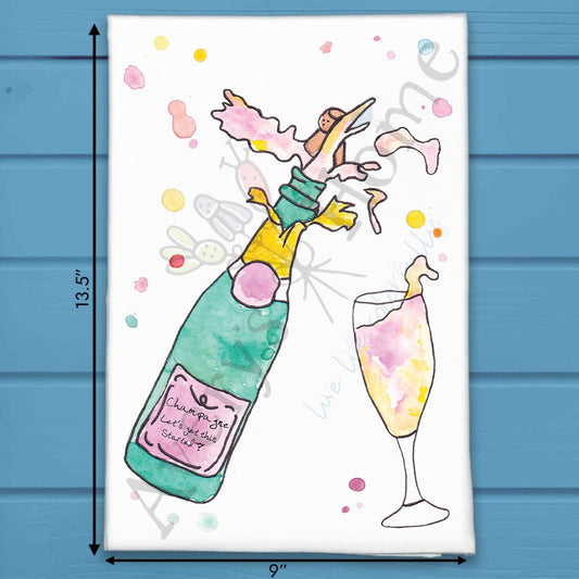Champagne Party Tea Towel – Celebration Decor