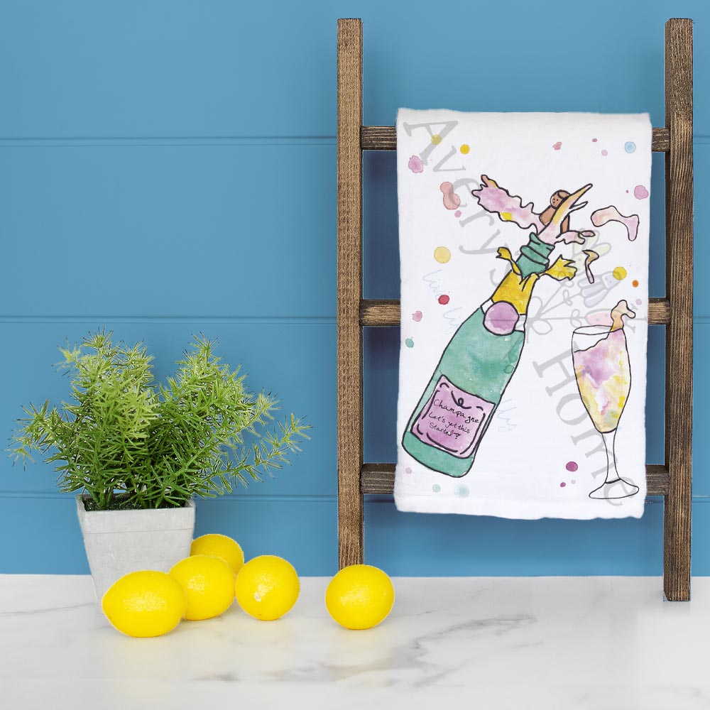 Champagne Party Tea Towel – Celebration Decor