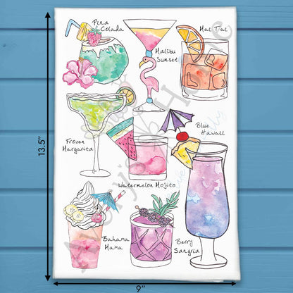 Lake Cocktails Tea Towel – Lakeside Drink Gift
