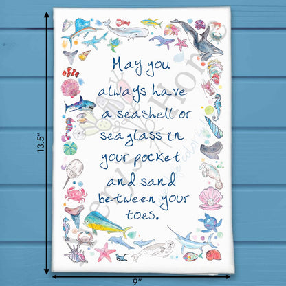 Ocean Blessings Tea Towel – Coastal Souvenir