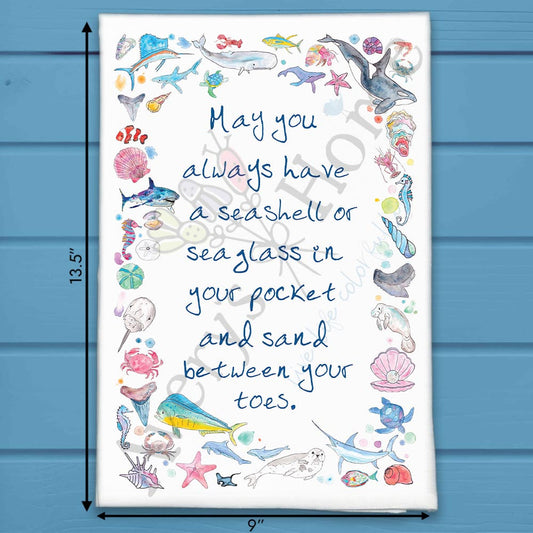 Ocean Blessings Tea Towel – Coastal Souvenir