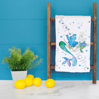 Mermaid & Turtle Tea Towel