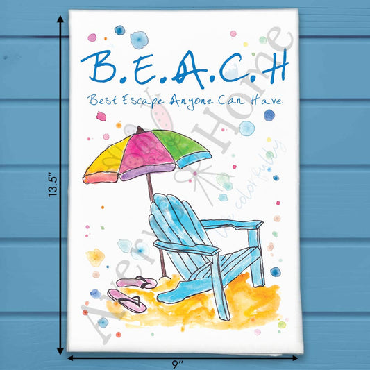 Beach Vacation Tea Towel – Coastal Travel Gift