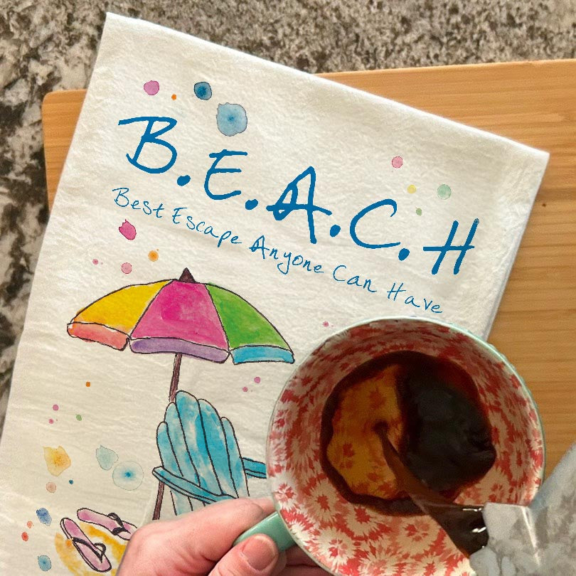 Beach Vacation Tea Towel – Coastal Travel Gift