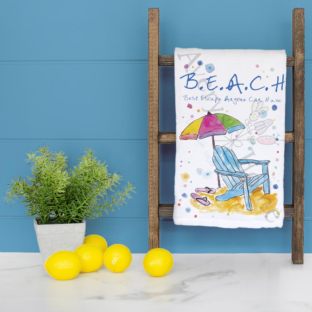 Beach Vacation Tea Towel – Coastal Travel Gift