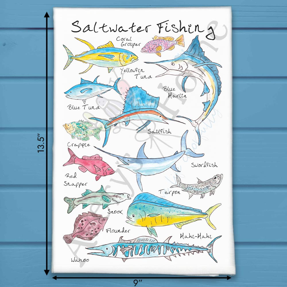 Saltwater Fishing Tea Towel – Sport Ocean Gift