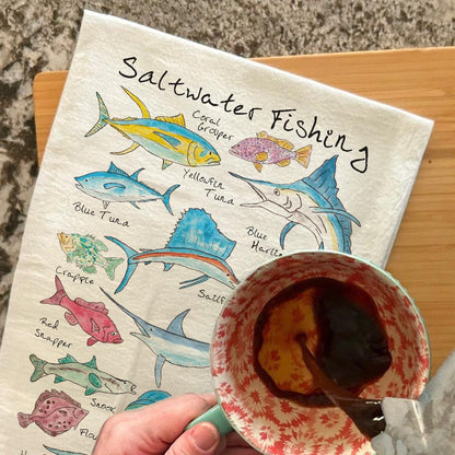 Saltwater Fishing Tea Towel – Sport Ocean Gift