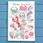 Ocean Harvest Tea Towel – Coastal Seafood Decor