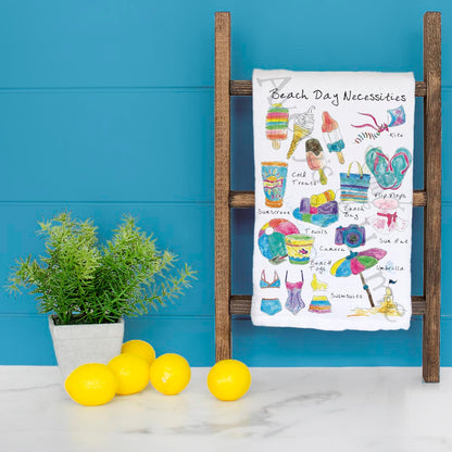 Beach Day Essentials Tea Towel – Summer Gift