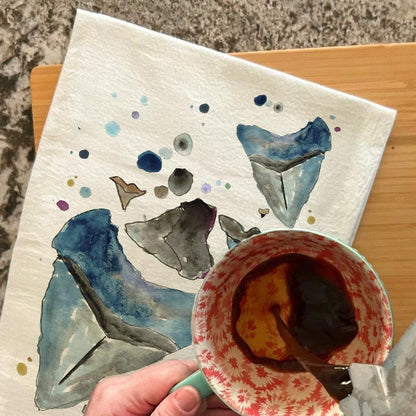 Shark Teeth Collector Tea Towel – Fossil Hunter Gift