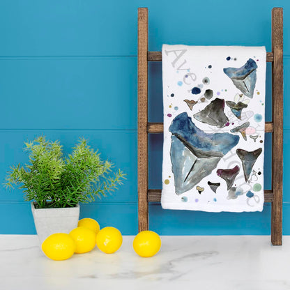 Shark Teeth Collector Tea Towel – Fossil Hunter Gift