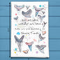 Shark Tooth Hunter Tea Towel – Beach Adventure Gift