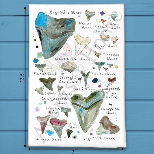 Shark Teeth Collector Tea Towel – Collector Chart Gift