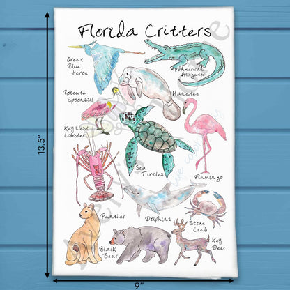 Florida Critters Tea Towel – Everglades Nature Decor