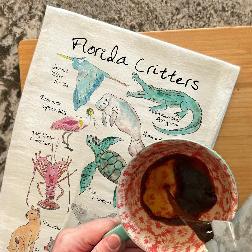 Florida Critters Tea Towel – Everglades Nature Decor