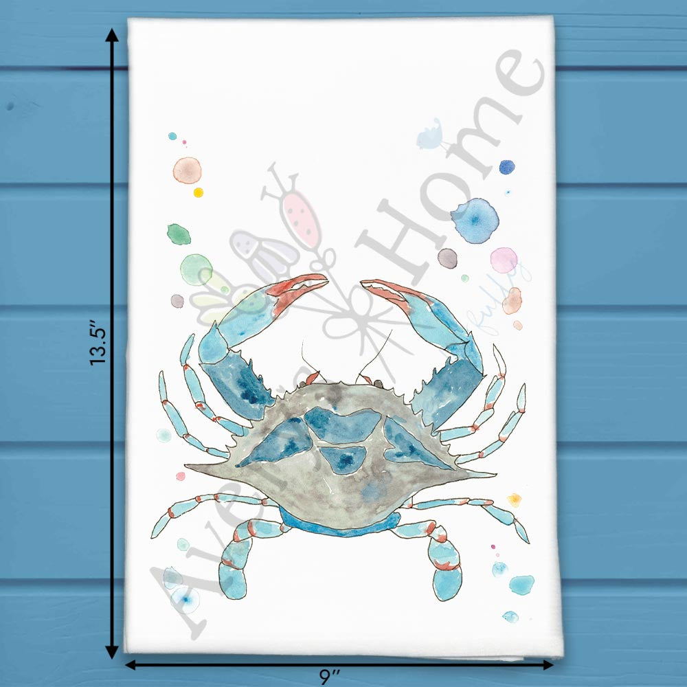 Blue Crab Tea Towel – Coastal Kitchen Gift
