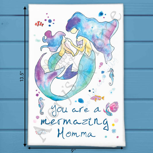 Mermaid Mom & Daughter Tea Towel – Mother's Day Gift