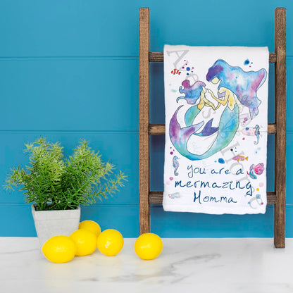 Mermaid Mom & Daughter Tea Towel – Mother's Day Gift