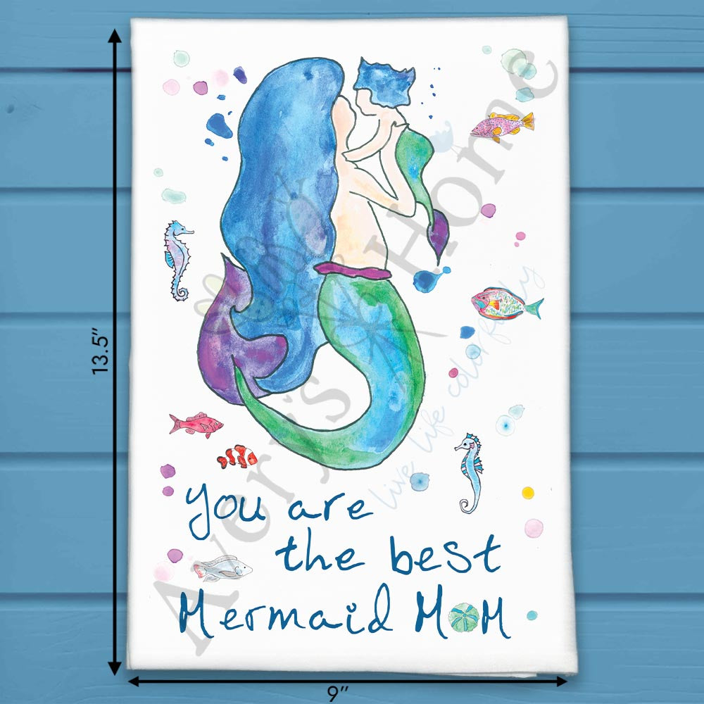 Mermaid Mom Gift Tea Towel – Coastal Mother’s Day