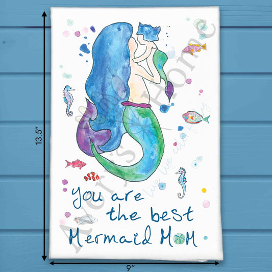 Mermaid Mom Gift Tea Towel – Coastal Mother’s Day