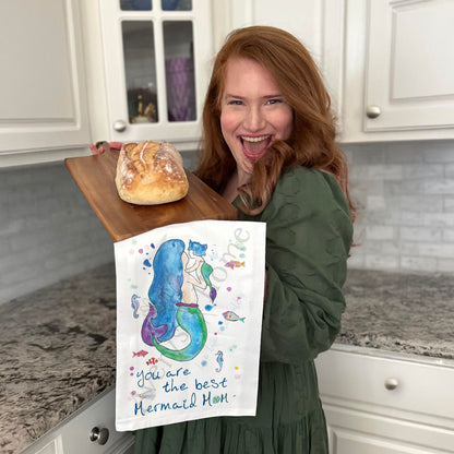 Mermaid Mom Gift Tea Towel – Coastal Mother’s Day