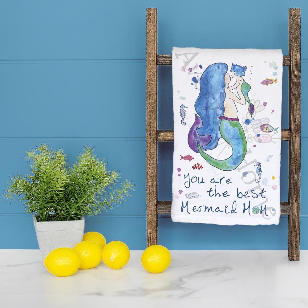 Mermaid Mom Gift Tea Towel – Coastal Mother’s Day