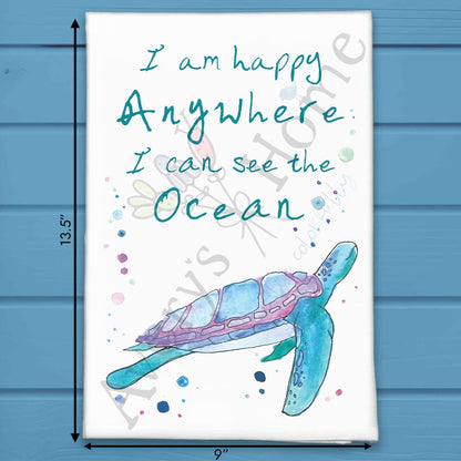 Ocean Turtle Quote Tea Towel – Peaceful Gift