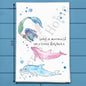 Just a Mermaid Who Loves Dolphins Tea Towel