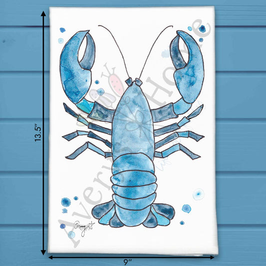 Navy Lobster Tea Towel