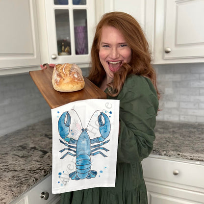 Navy Lobster Tea Towel