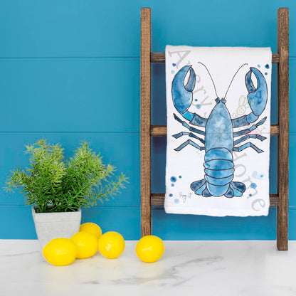 Navy Lobster Tea Towel