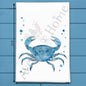 Navy Stone Crab Tea Towel