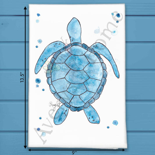 Navy Sea Turtle Tea Towel