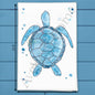 Navy Sea Turtle Tea Towel