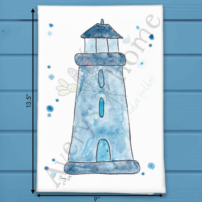 Blue Lighthouse Tea Towel – Seaside Coastal Decor