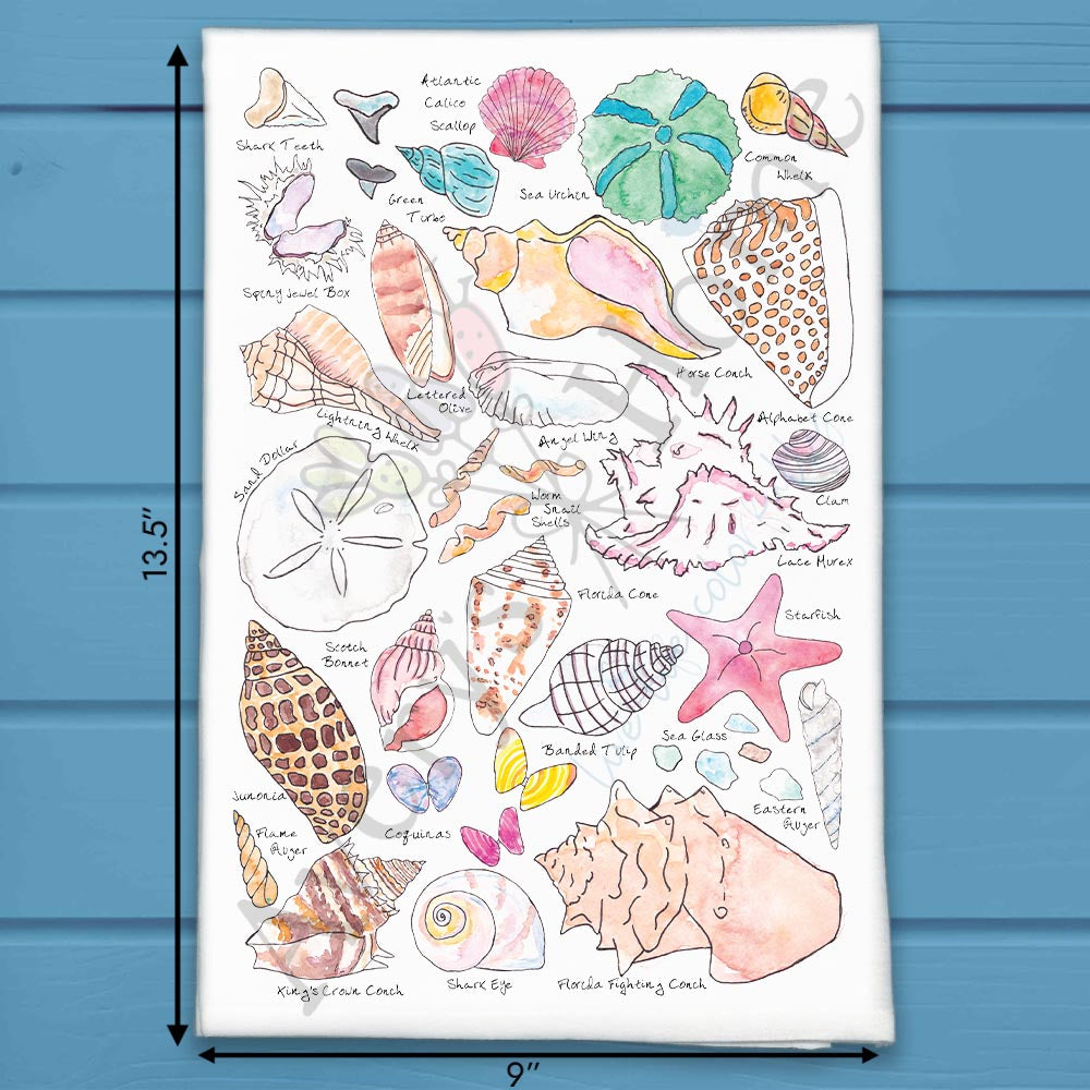 Sea Shell Collector Tea Towel – Beachcomber Gift