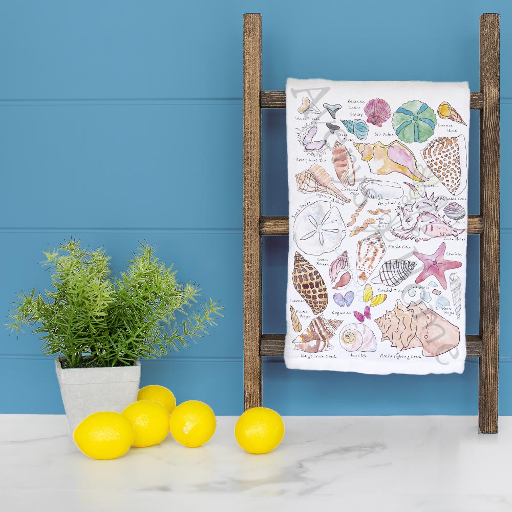 Sea Shell Collector Tea Towel – Beachcomber Gift