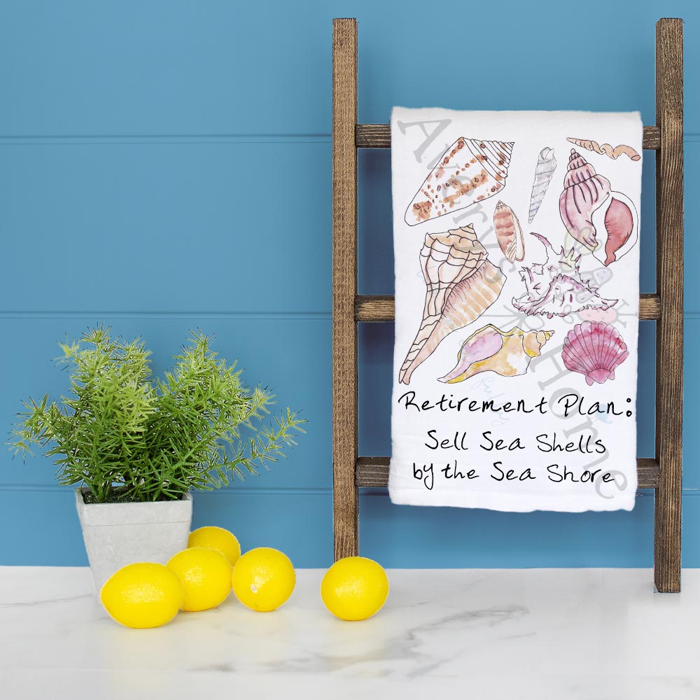 Retirement Plan Tea Towel – Beach Life Gift