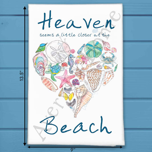 Heaven at the Beach Tea Towel – Coastal Serenity