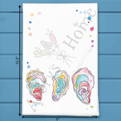 Oyster Shell Tea Towel – Coastal Kitchen Decor