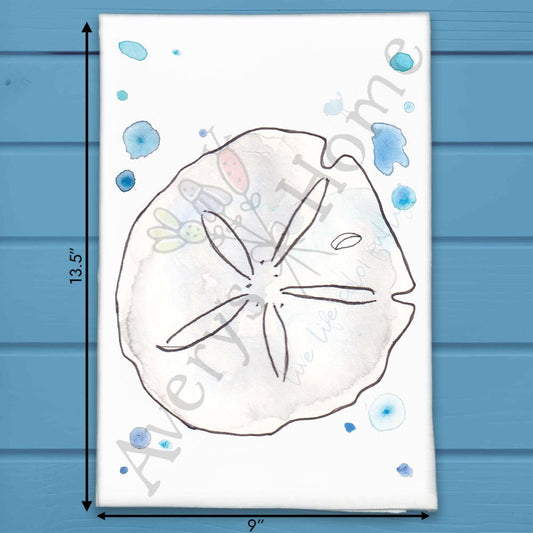 Sand Dollar Tea Towel – Coastal Shell Decor