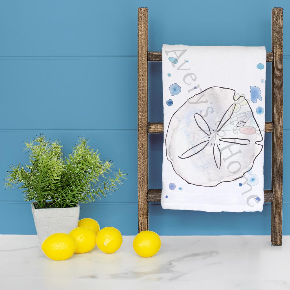 Sand Dollar Tea Towel – Coastal Shell Decor