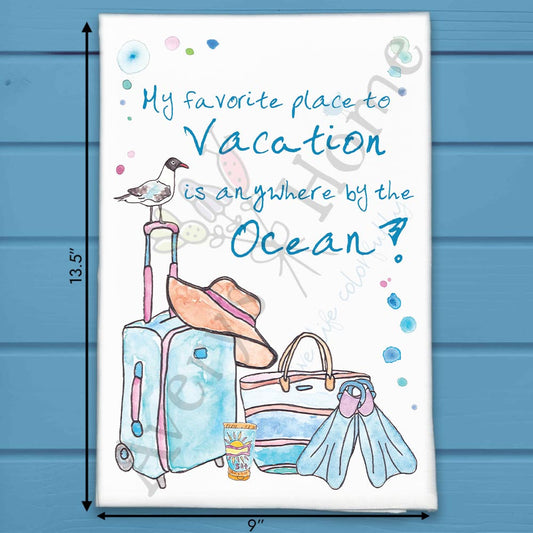 Summer Vacation Tea Towel – Beach Travel Decor