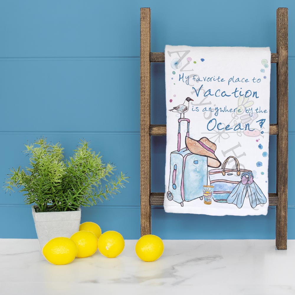 Summer Vacation Tea Towel – Beach Travel Decor