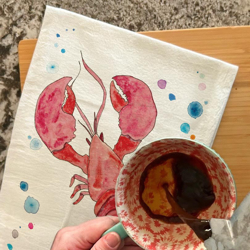 Lobster Tea Towel – Maine Coastal Kitchen Decor