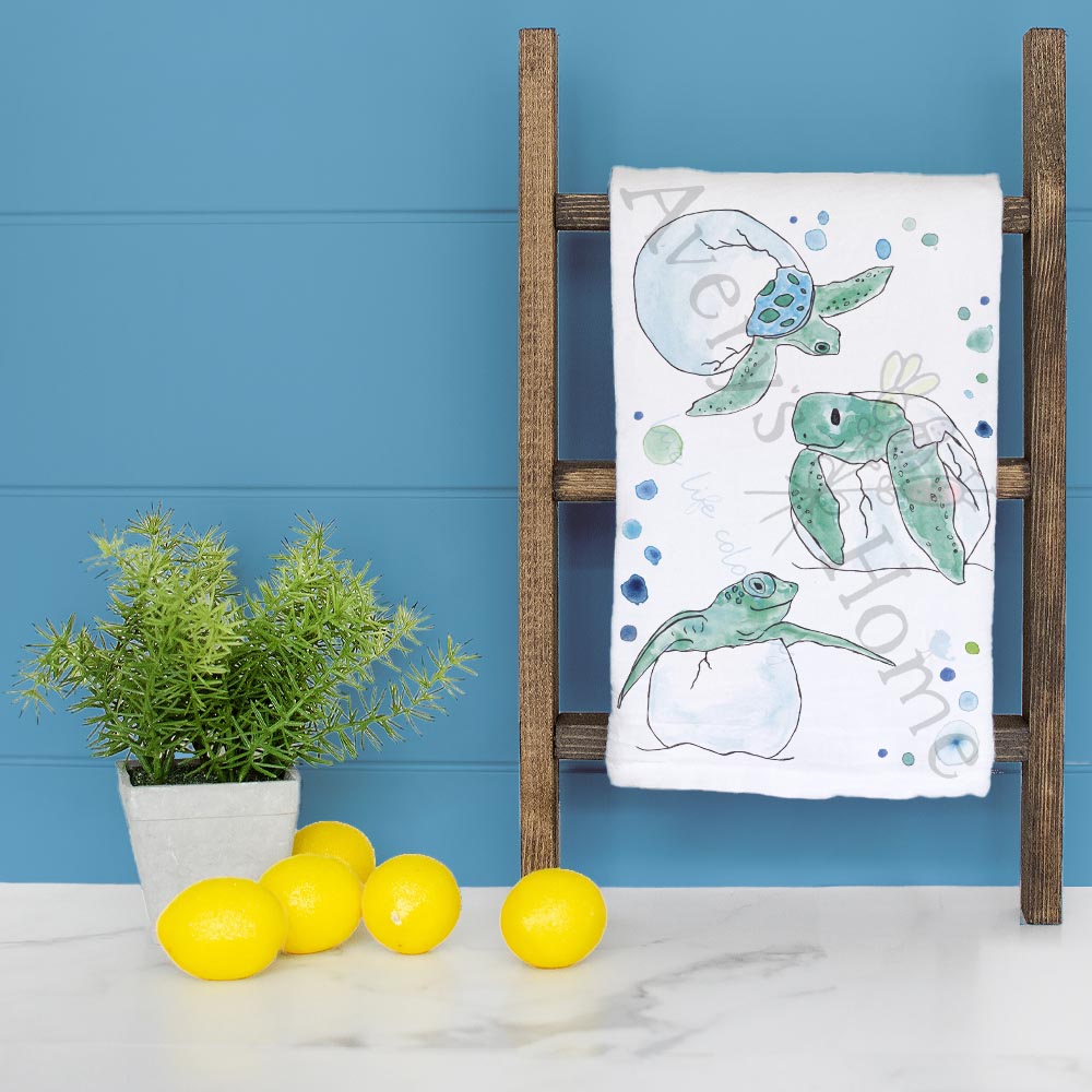 Baby Turtle Eggs Tea Towel – Coastal Nursery Gift