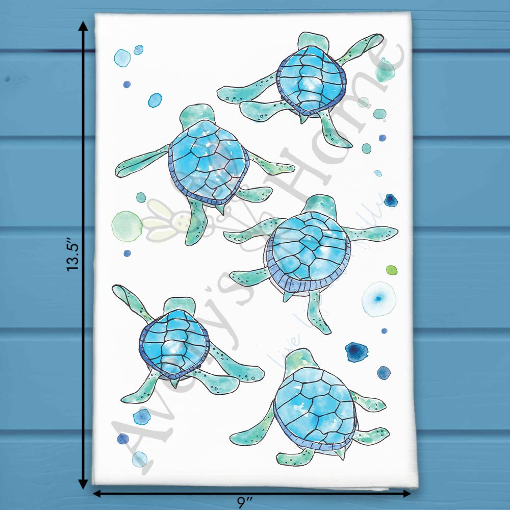 Baby Turtles Walking Tea Towel – Beach Hatch Gift