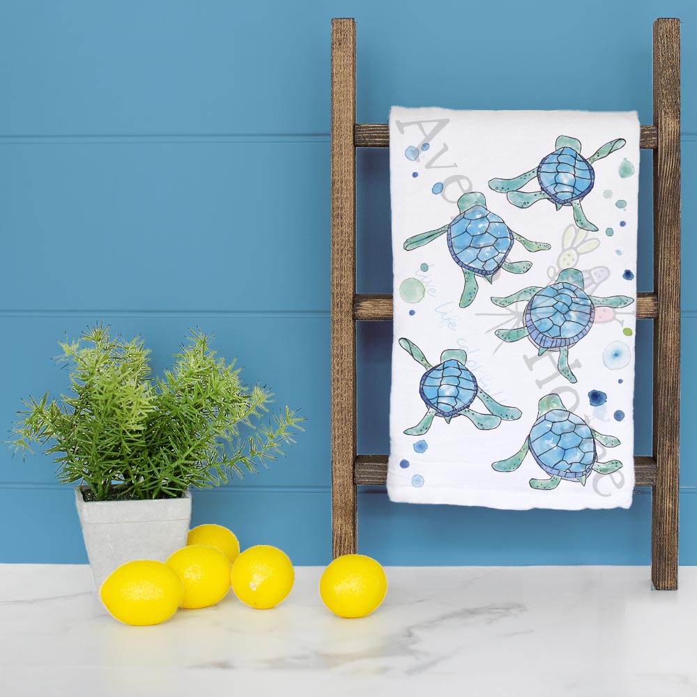 Baby Turtles Walking Tea Towel – Beach Hatch Gift